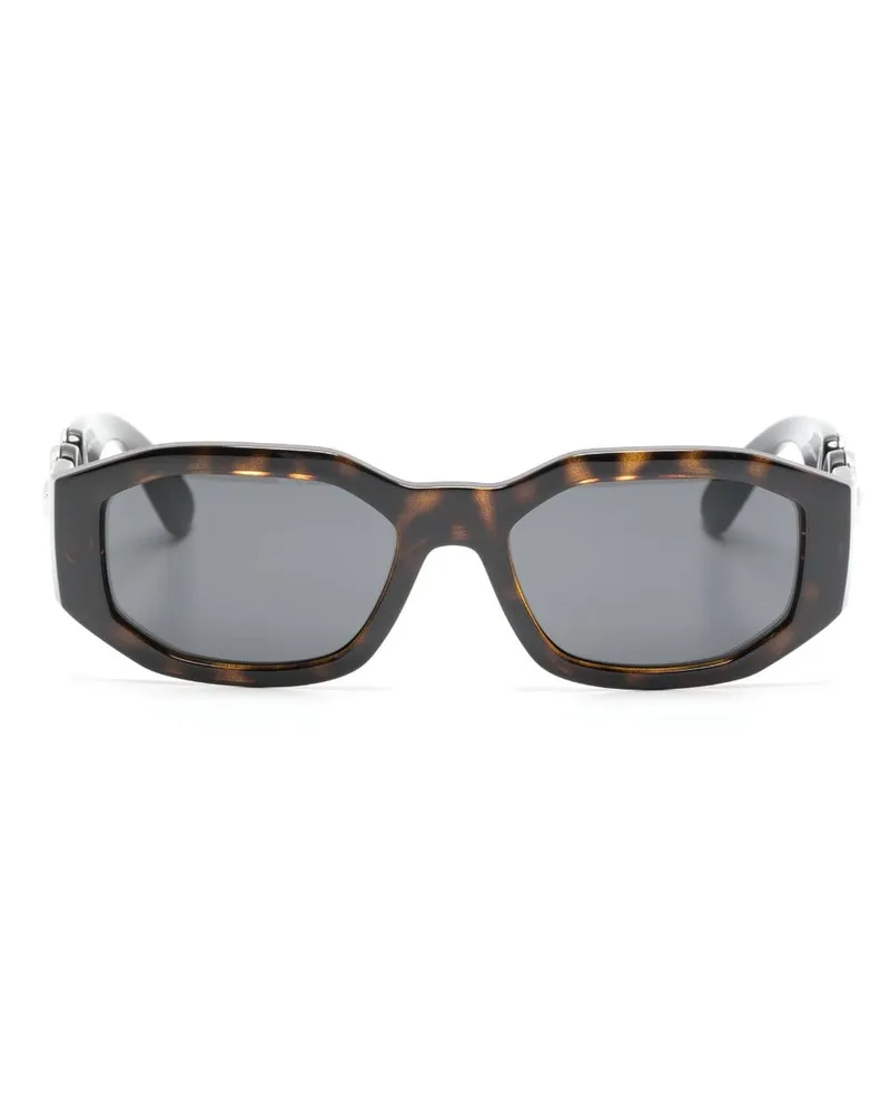 Versace Eckige Sonnenbrille mit Medusa - Braun Braun