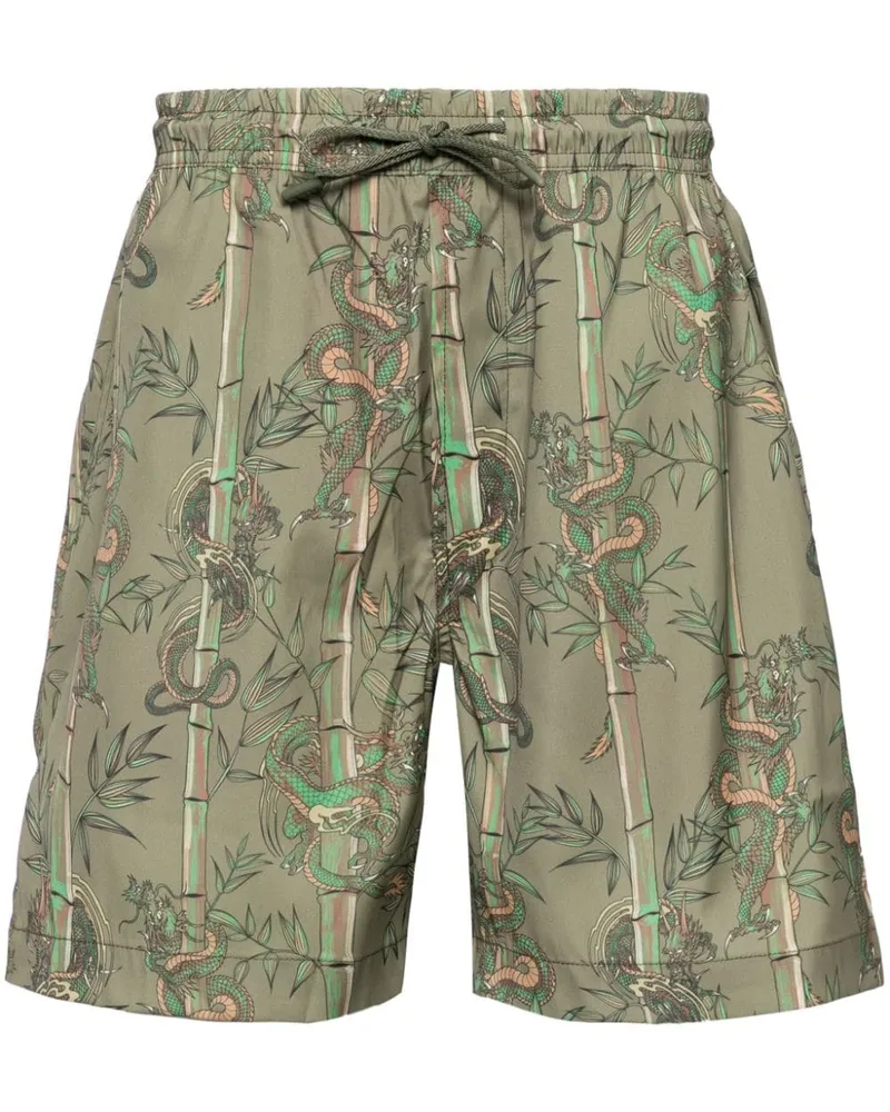 maharishi Dragon Bamboo Badeshorts - Grün Grün