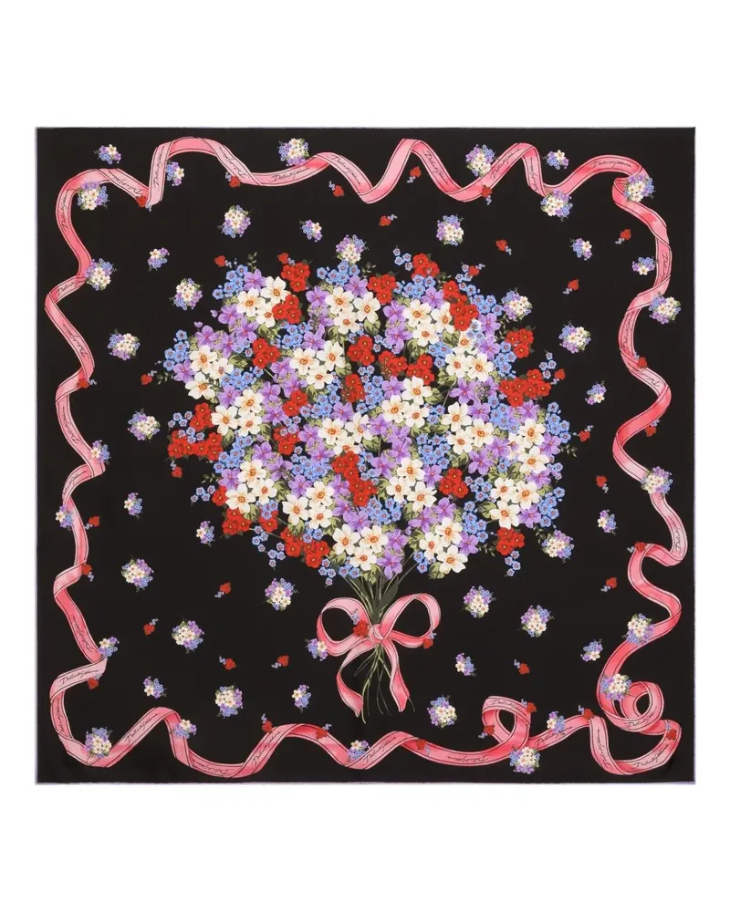 Dolce & Gabbana Schal mit Blumen-Muster - Schwarz Schwarz