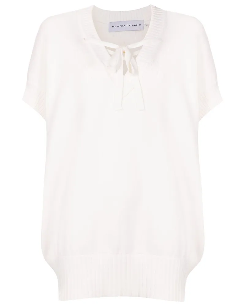 Gloria Coelho Bluse mit Schleifenverschluss - Weiß Weiß