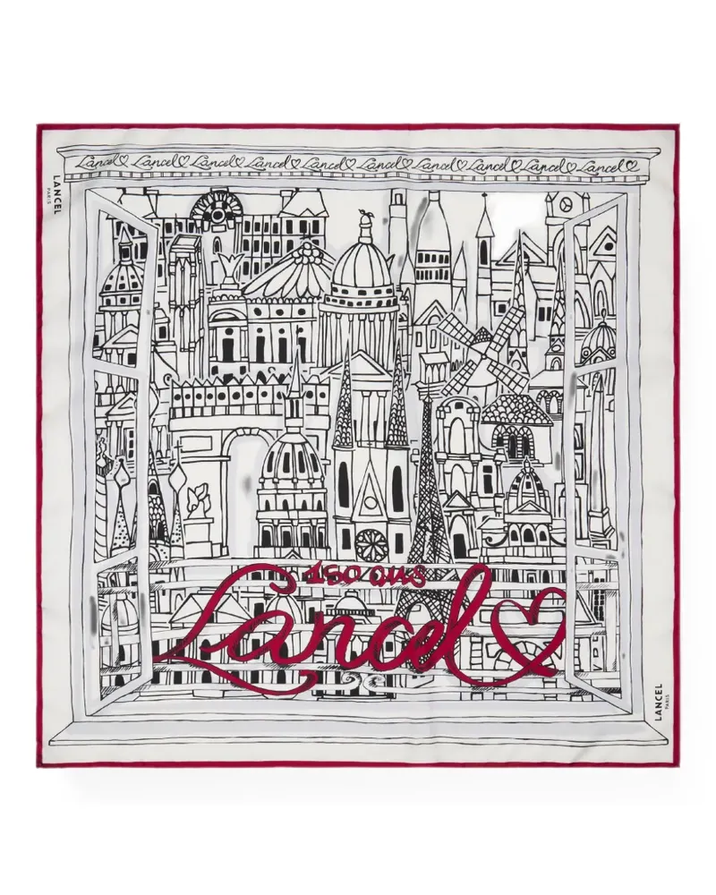 Lancel Paris a la Fenetre printed scarf - Weiß Weiß