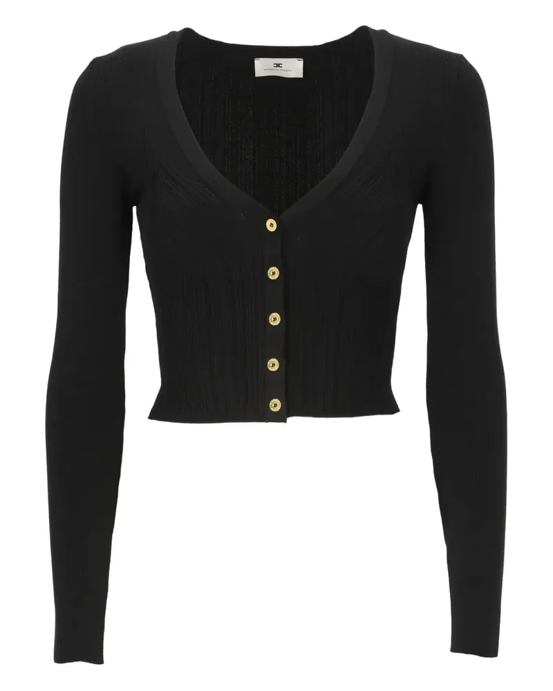 Elisabetta Franchi Gerippter Cardigan - Schwarz Schwarz
