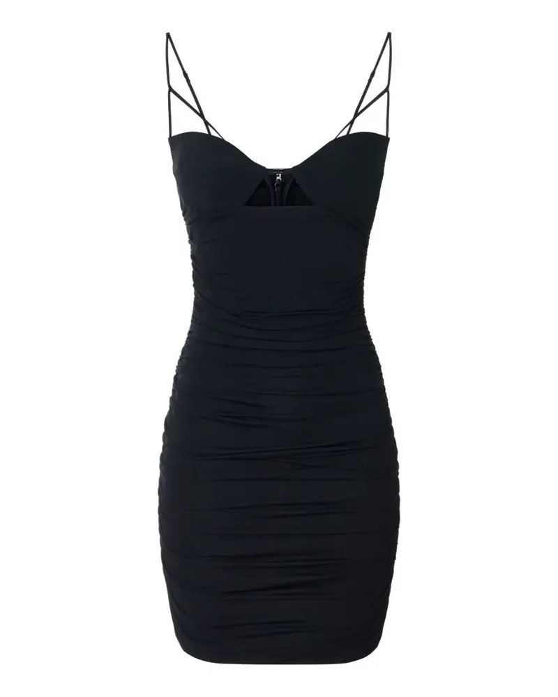 Elisabetta Franchi Minikleid aus Krepp-Jersey mit Drapierung - Schwarz Schwarz