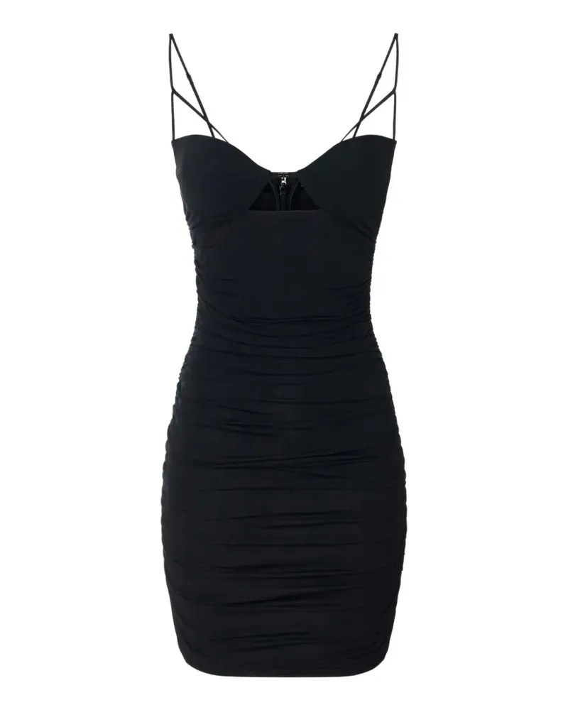 Elisabetta Franchi Minikleid aus Krepp-Jersey mit Drapierung - Schwarz Schwarz