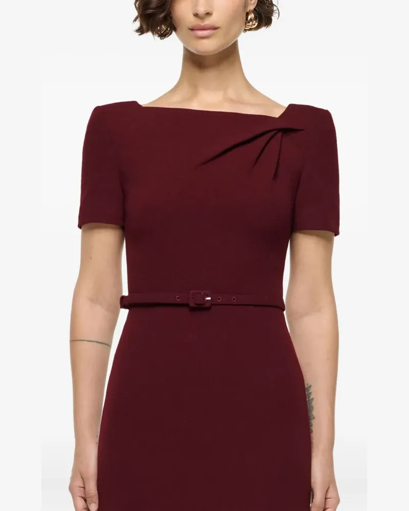 Roland Mouret asymmetrical twist belted wool mini dress - Rot Rot