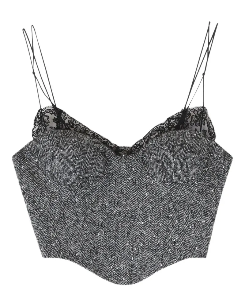 Ermanno Scervino Oberteil mit Fischgräten-Print - Grau Grau