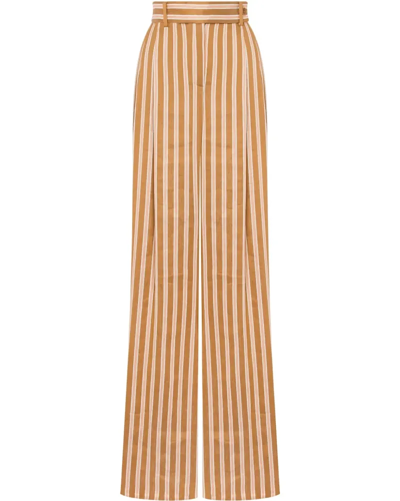 Alberta Ferretti Gestreifte Wide-Leg-Hose - Braun Braun