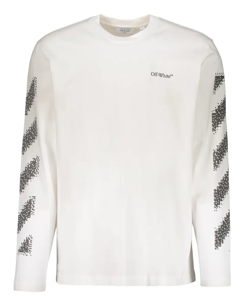OFF-WHITE diagonal-stripe long-sleeves T-shirt - Weiß Weiß