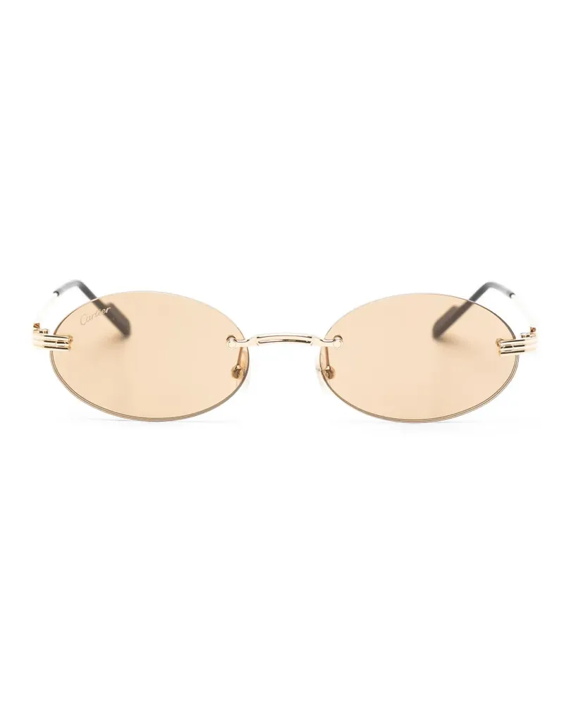 Cartier rimless oval-frame sunglasses - Gold Gold