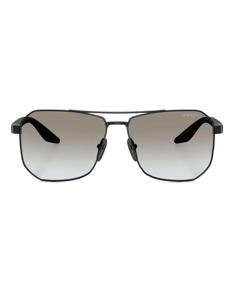 Prada Sonnenbrille mit geometrischem Gestell - Schwarz Schwarz