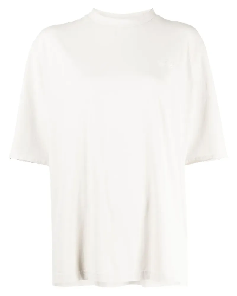 WE 11 DONE T-Shirt mit Logo-Stickerei - Grau Grau