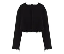 Ausgefranster Cardigan - Schwarz