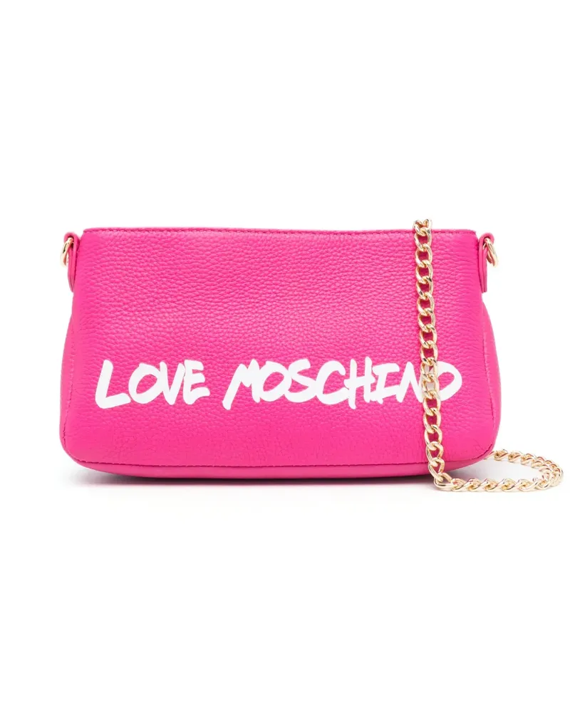 Moschino Schultertasche mit Logo-Print - Rosa Rosa