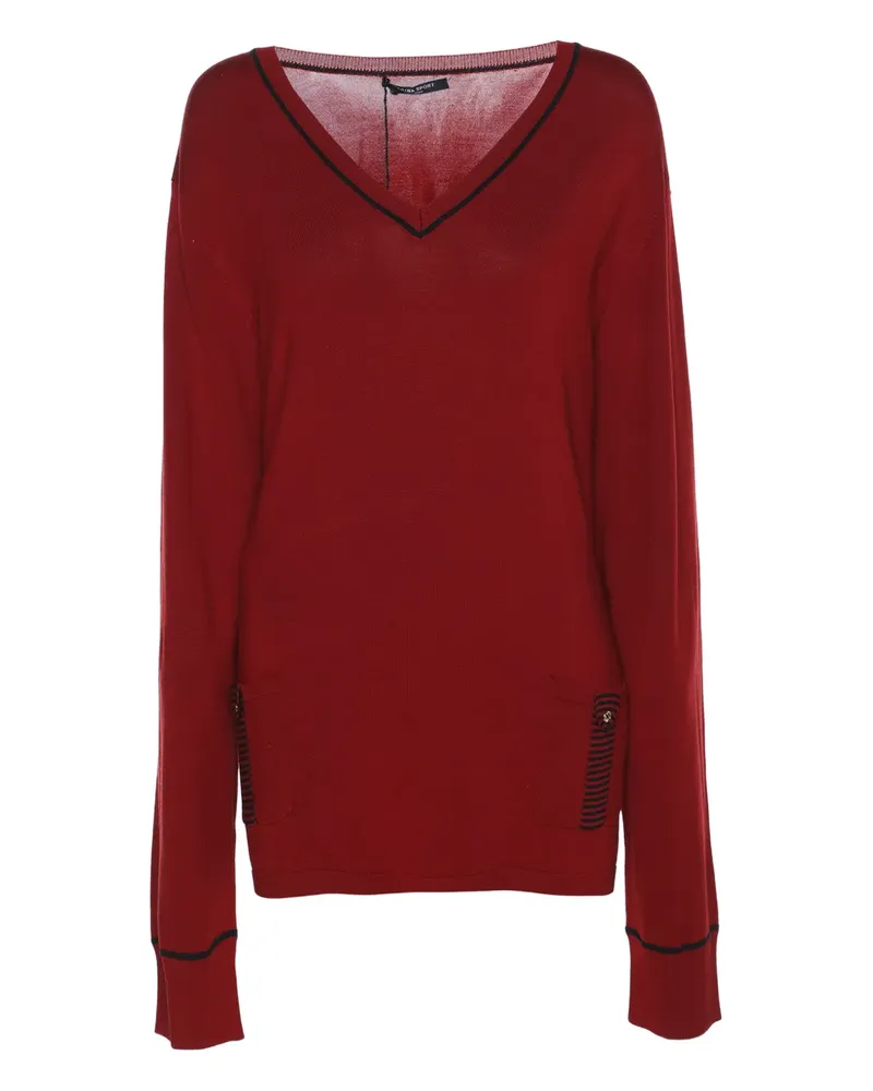 Marina Rinaldi V-neck knit top - Rot Rot
