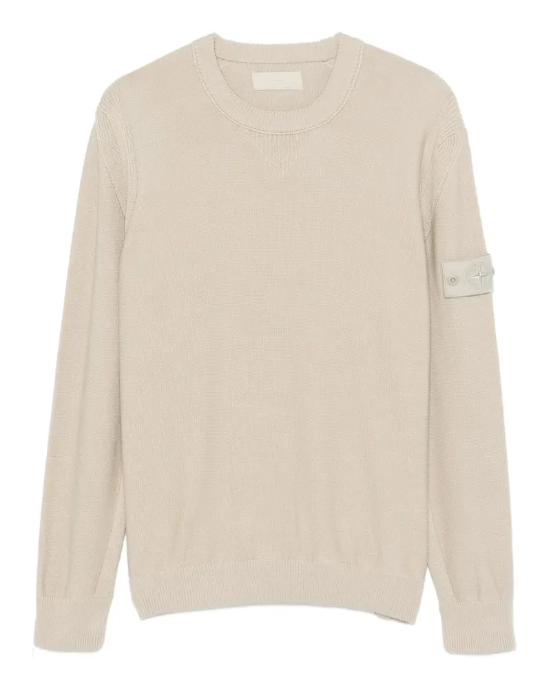 Stone Island Pullover mit Kompass-Patch - Nude Nude