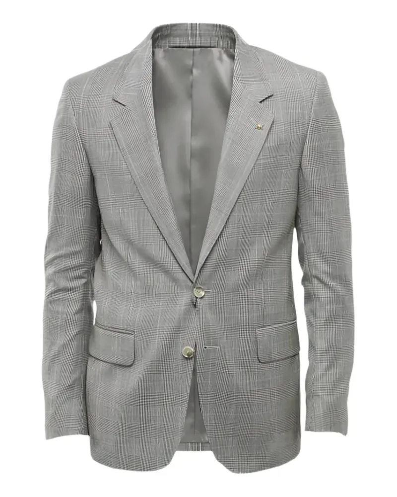 Corneliani Prince of Wales single-breasted blazer - Schwarz Schwarz