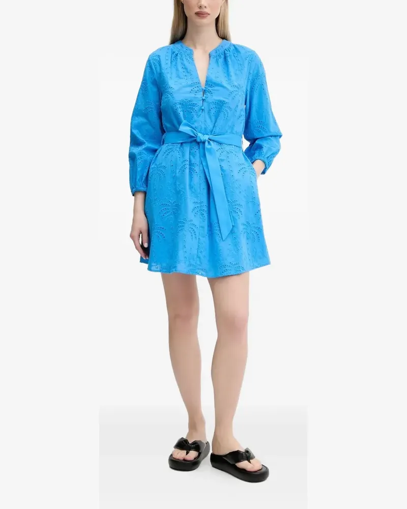 Desigual Gürtel-Minikleid mit Ösenstickerei - Blau Blau