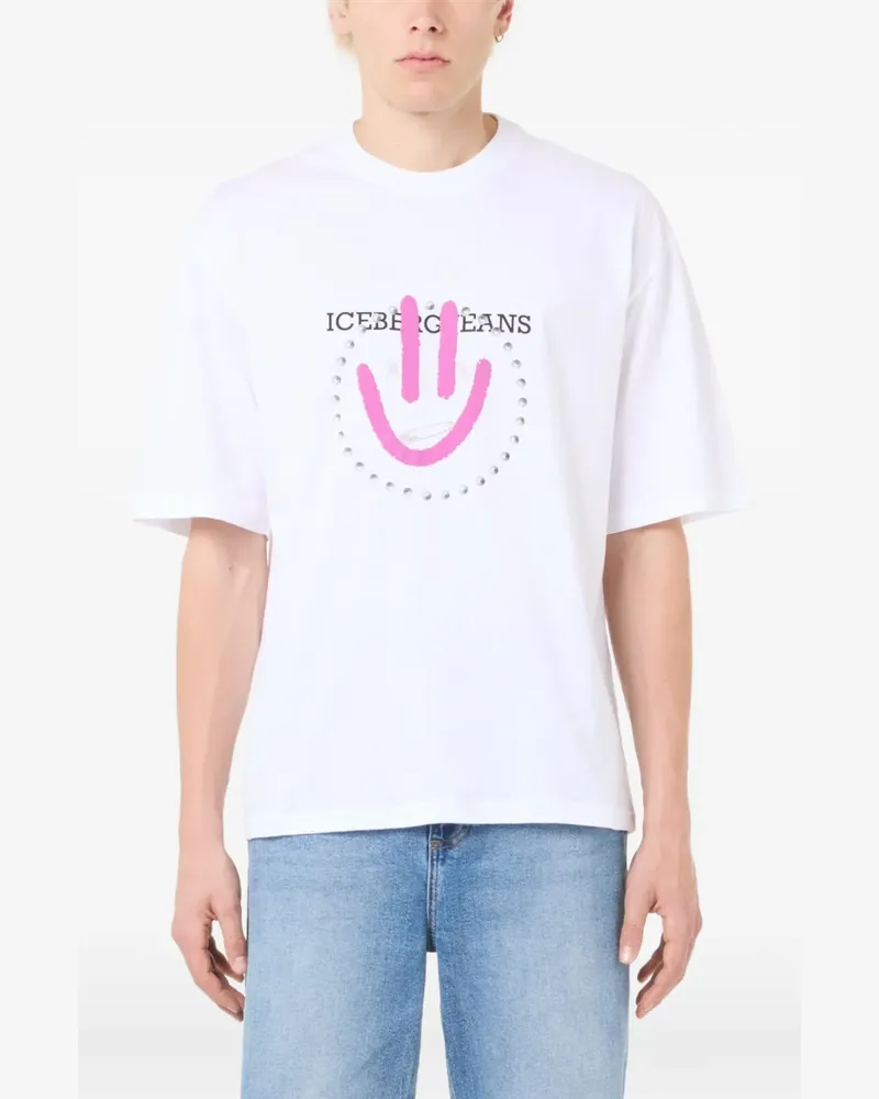 Iceberg smile-print cotton T-shirt - Weiß Weiß