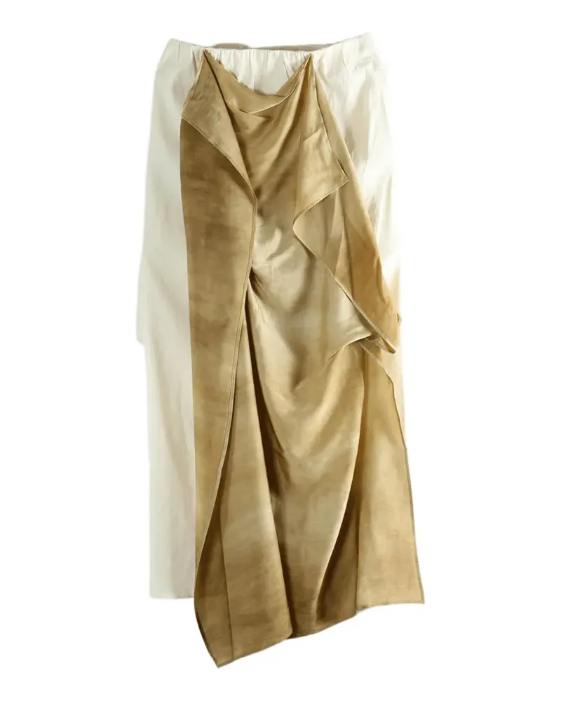 Uma Wang Gale draped midi skirt - Weiß Weiß