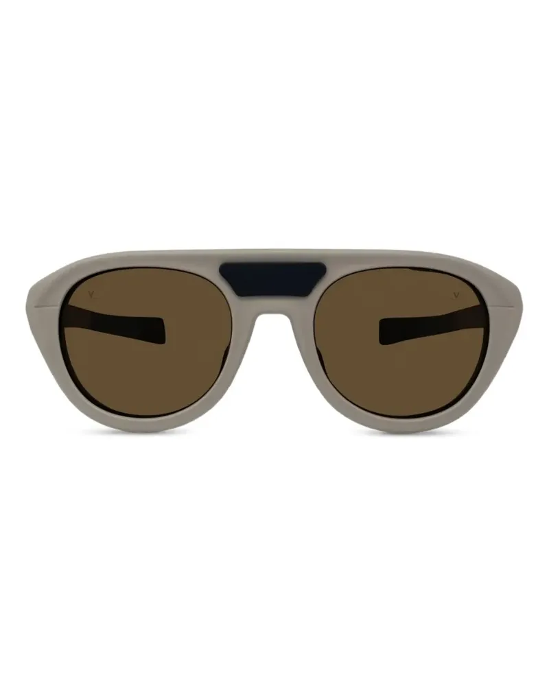 Vuarnet Runde Sonnenbrille mit Brauensteg - Nude Nude