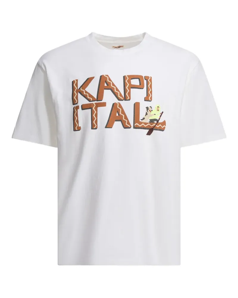 KAPITAL T-Shirt mit Logo-Print - Weiß Weiß