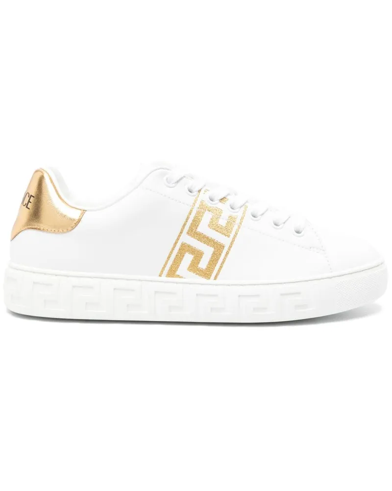 Versace Sneakers mit Greca-Stickerei - Weiß Weiß