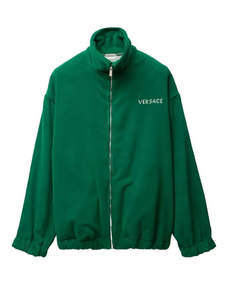 Versace Sweatshirt aus Frottee mit Reißverschluss - Grün Grün