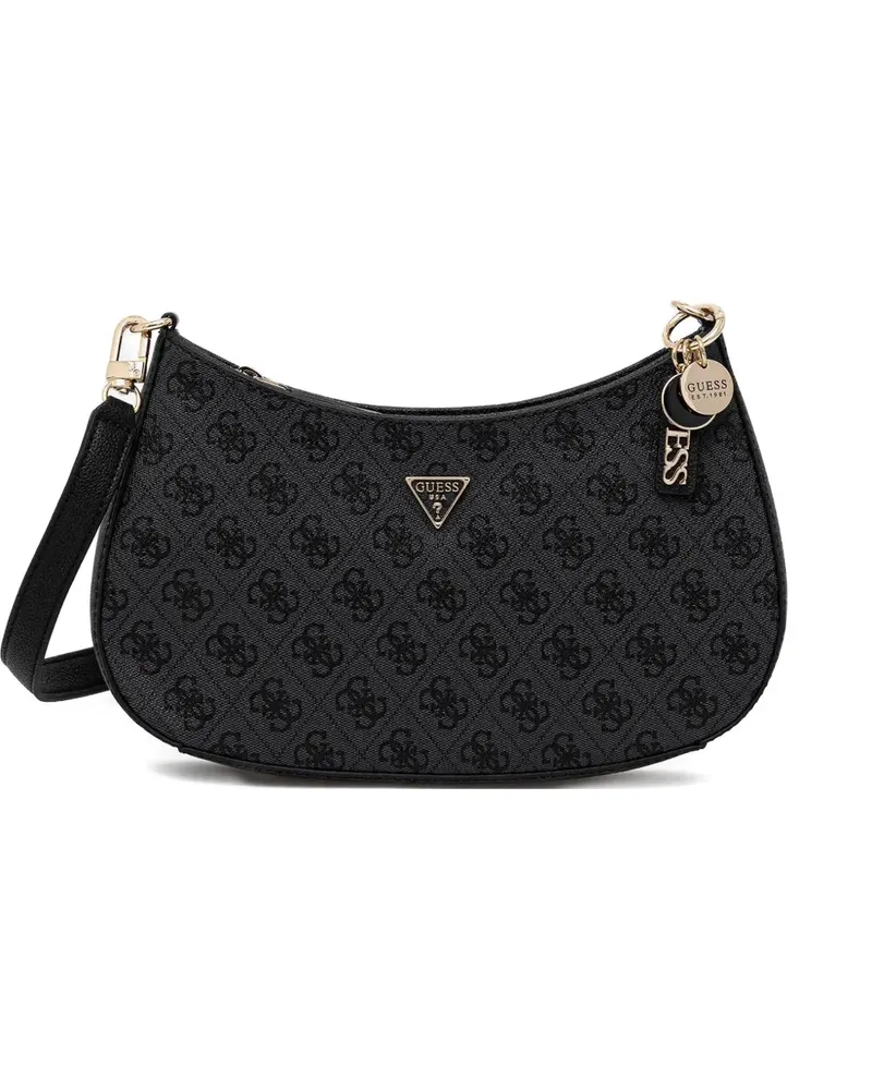 Guess Abgerundete Noelle 4G Schultertasche - Schwarz Schwarz