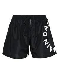 Balmain Badeshorts mit Logo-Jacquardmuster Schwarz