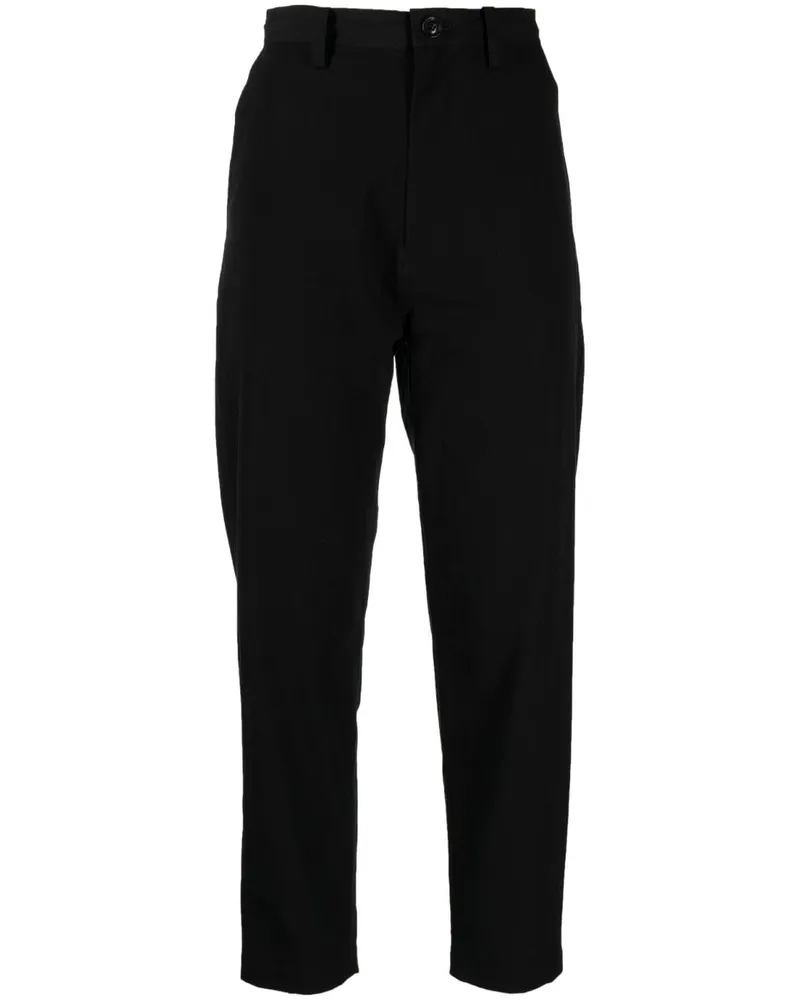 Yohji Yamamoto Cropped-Hose mit hohem Bund Schwarz