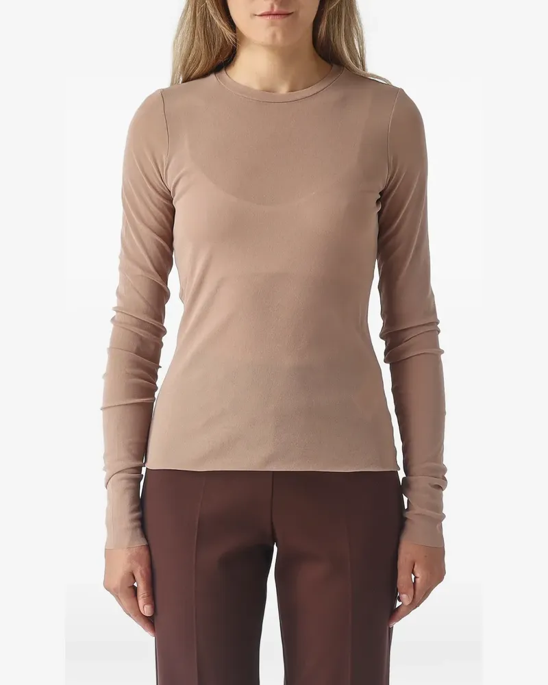 MEIMEIJ sheer long-sleeve T-shirt - Nude Nude