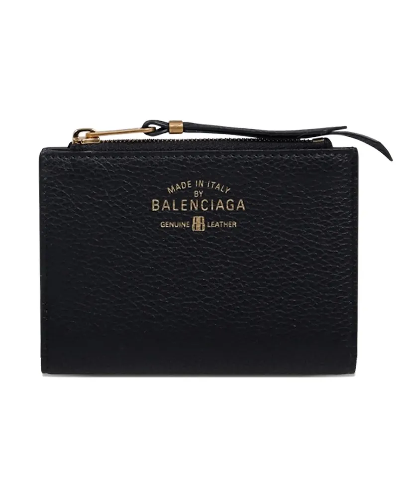 Balenciaga logo-print wallet - Schwarz Schwarz