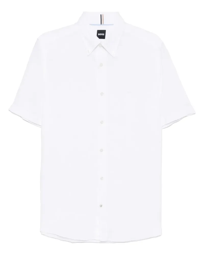 HUGO BOSS Hemd mit Logo-Stickerei - Weiß Weiß