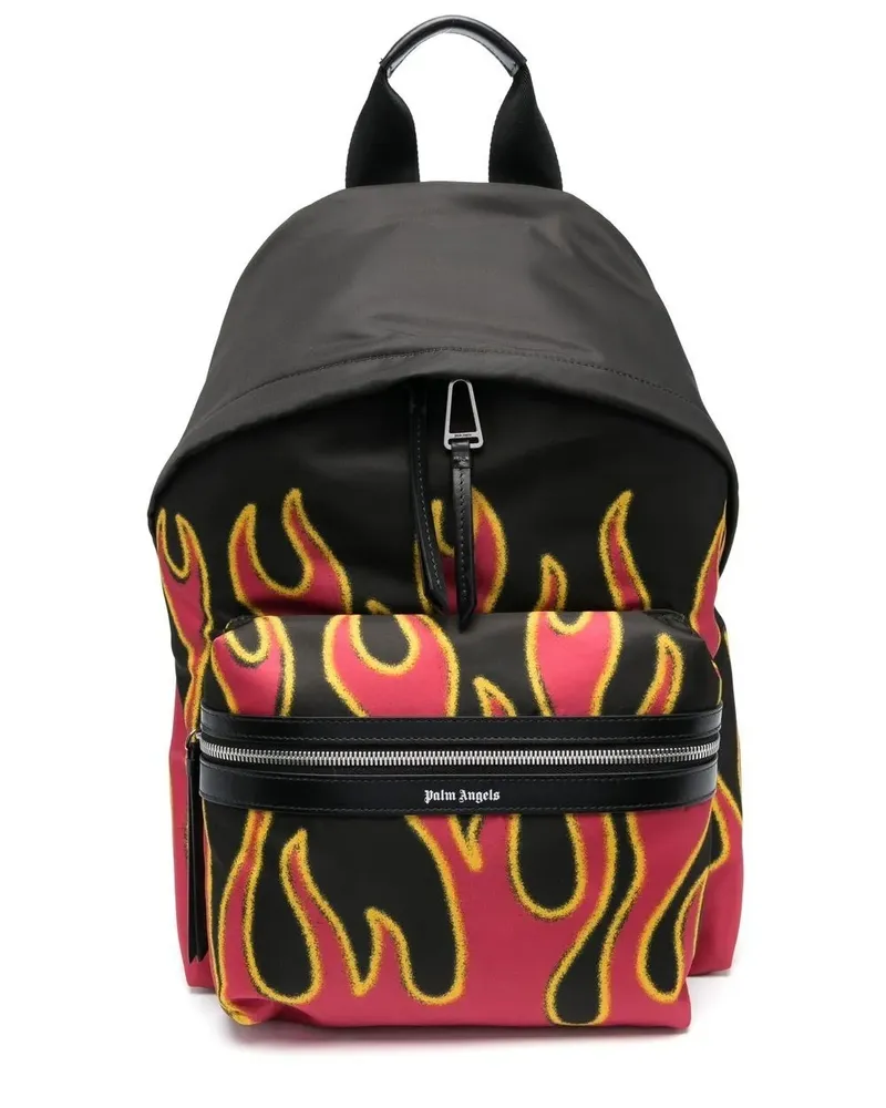 Palm Angels Rucksack mit Flammen-Print - Rot Rot