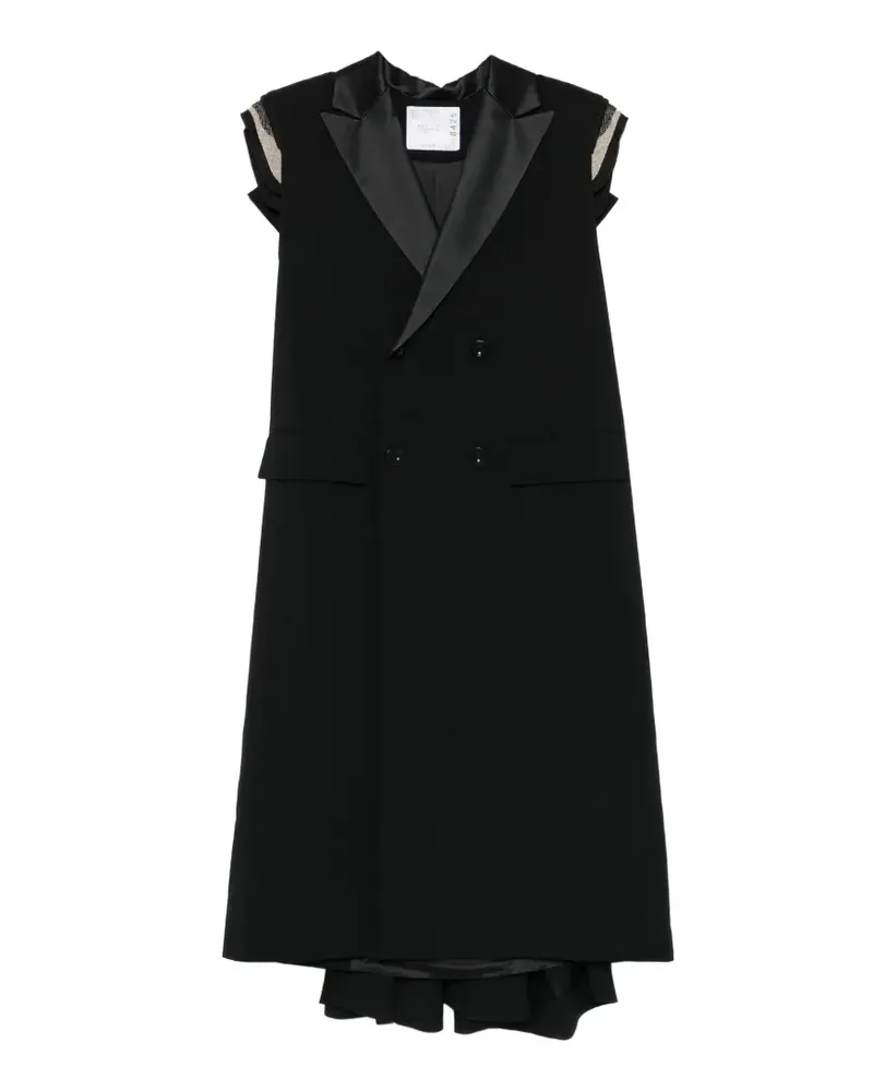 Sacai double-breasted coat - Schwarz Schwarz