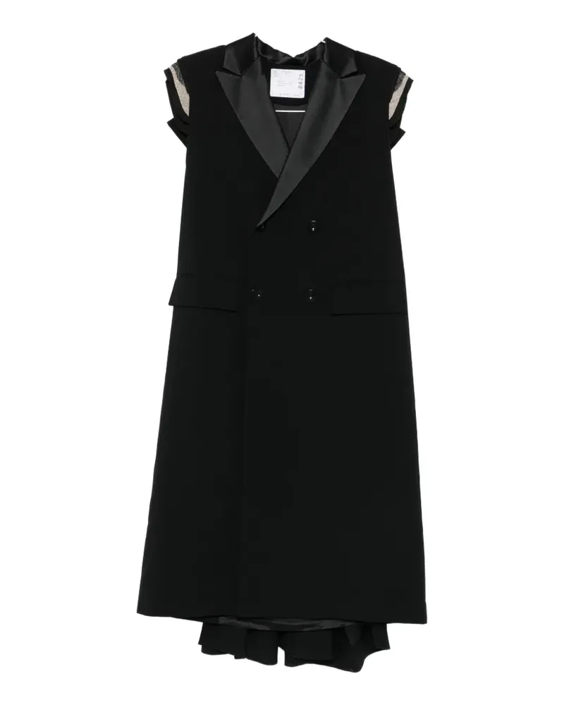 Sacai double-breasted coat - Schwarz Schwarz