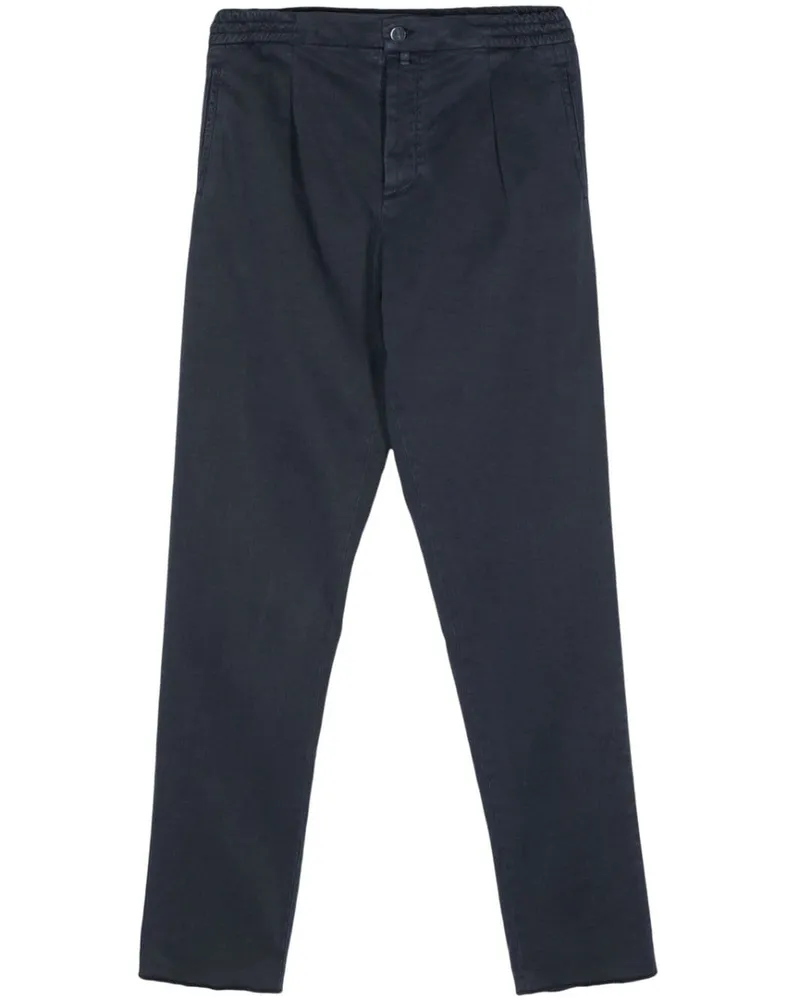 Kiton Chino mit Logo-Patch - Blau Blau