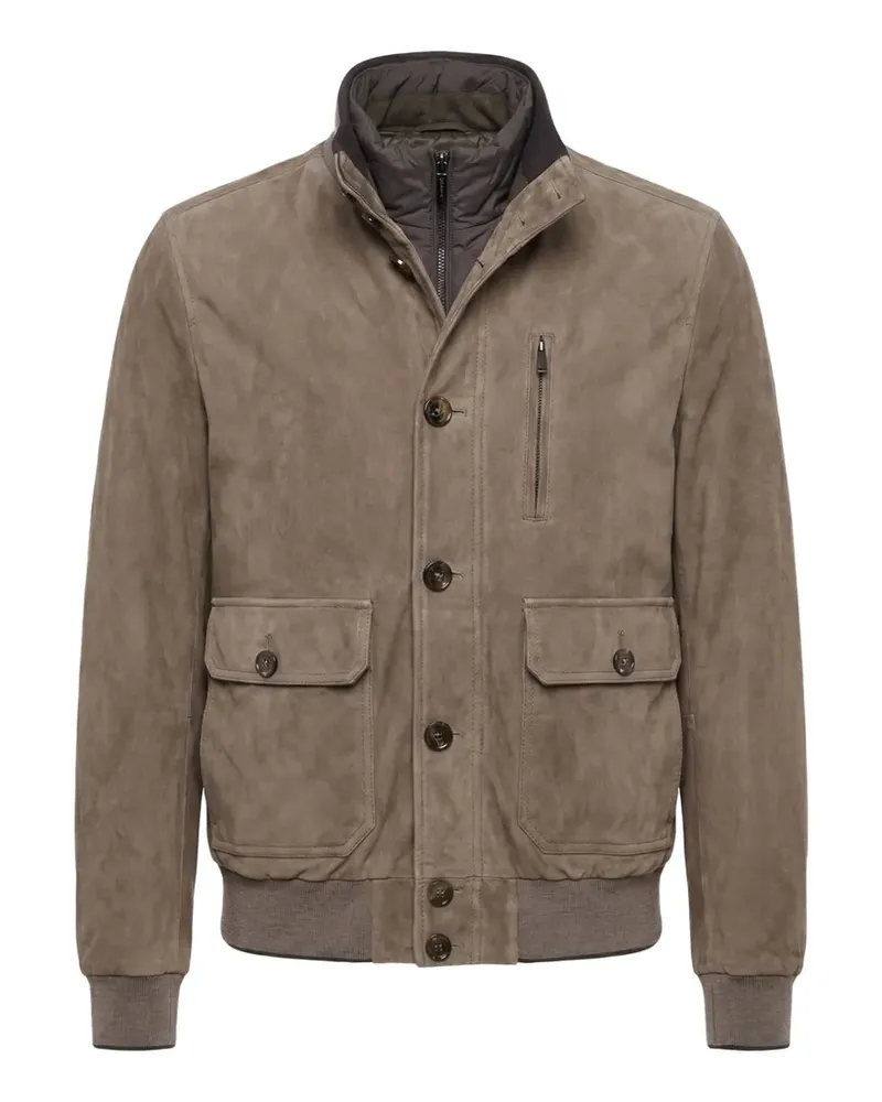 MOORER suede bomber jacket - Braun Braun