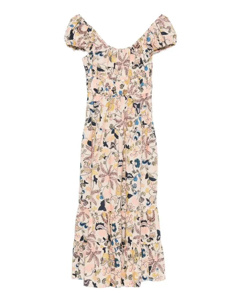 Ulla Johnson Paloma floral-print midi dress - Nude Nude