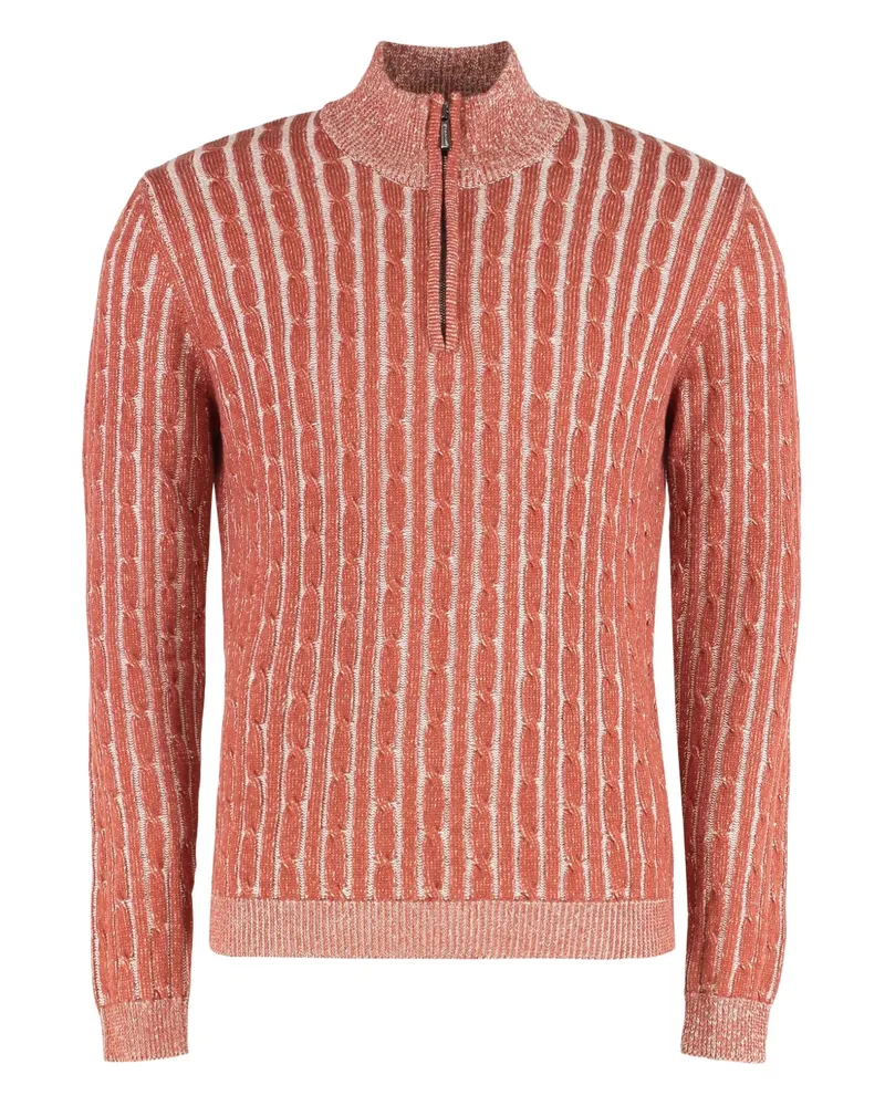 MOORER Denis-WCS half-zip sweater - Orange Orange