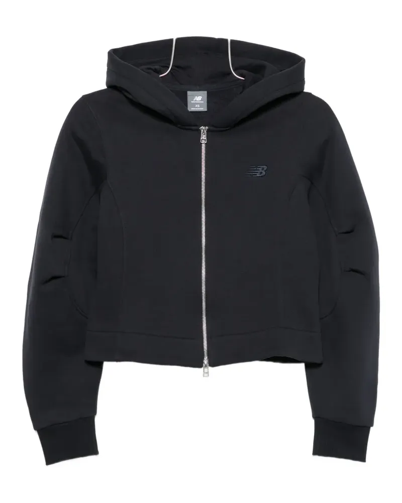 New Balance logo-embroidered zip-up hoodie - Blau Blau