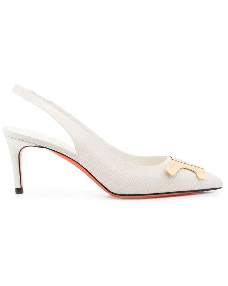 Santoni Pumps mit Slingback-Riemen - Weiß Weiß