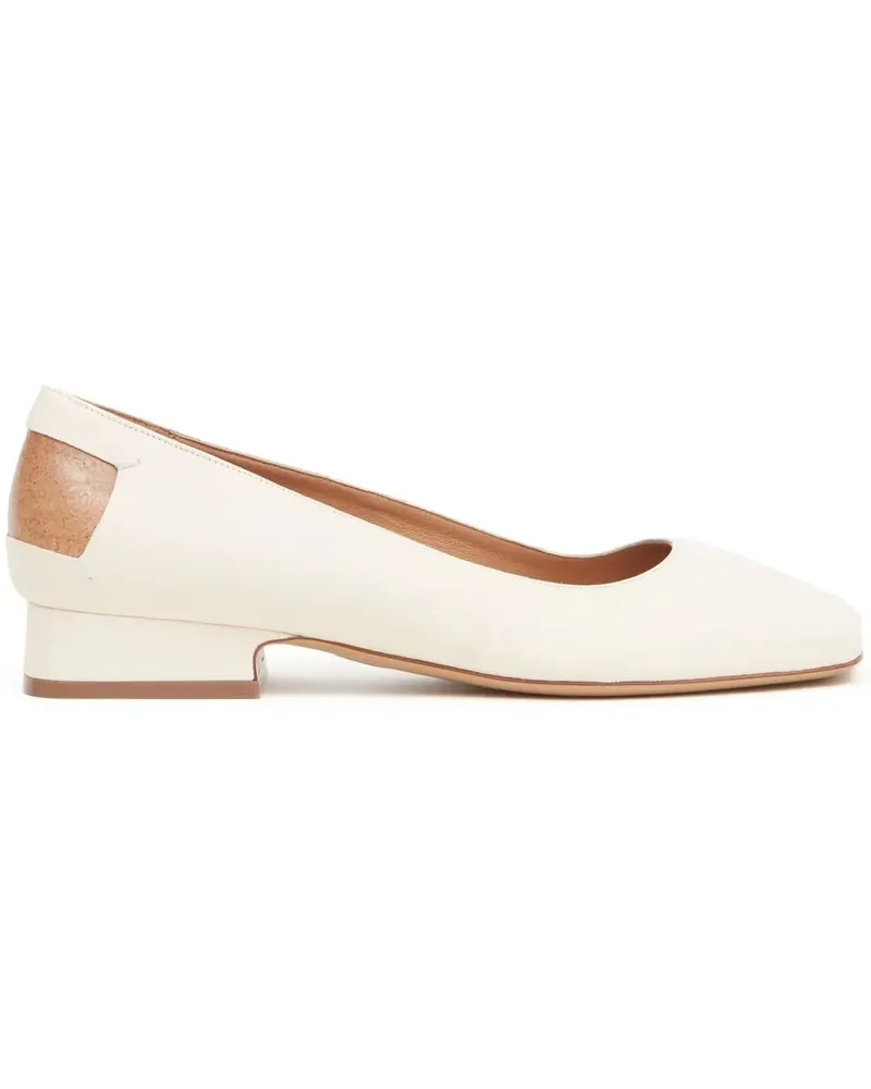 Maison Margiela Décortiqué Ballerinas mit Ziernähten - Weiß Weiß