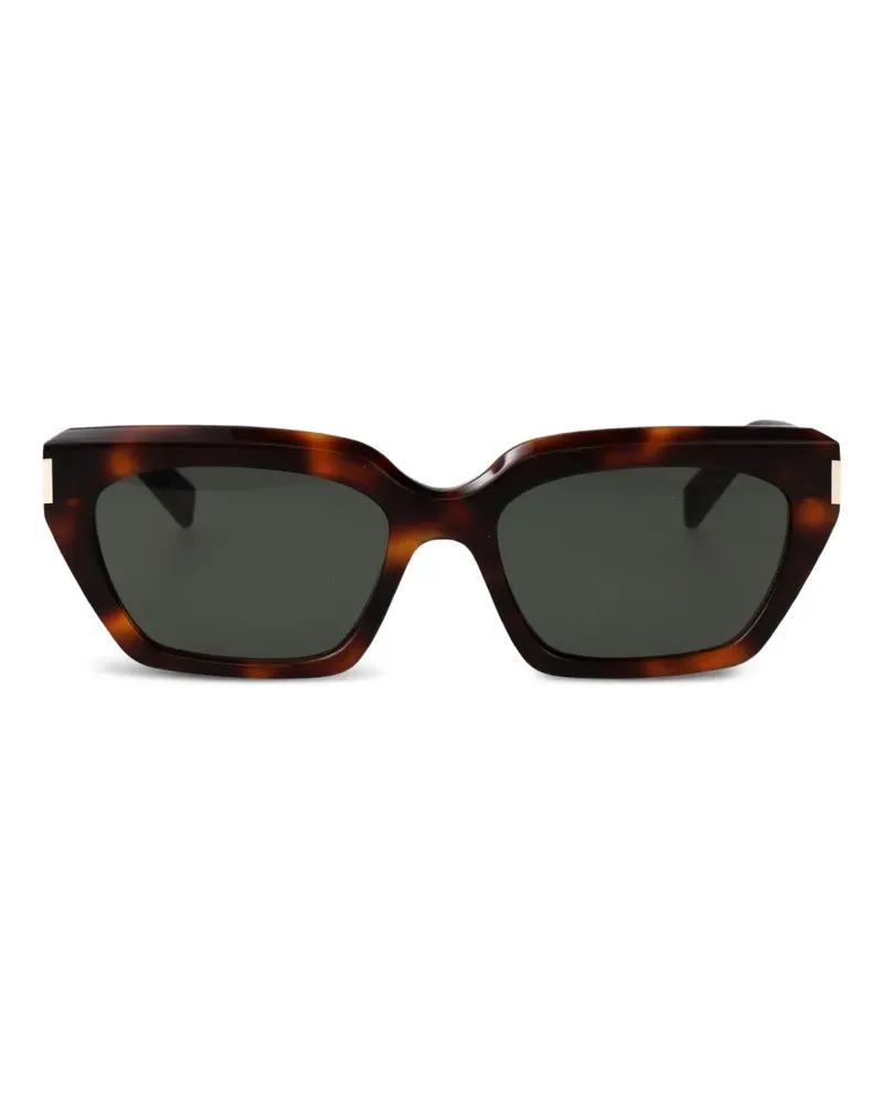 Saint Laurent Sonnenbrille mit eckigem Gestell - Braun Braun
