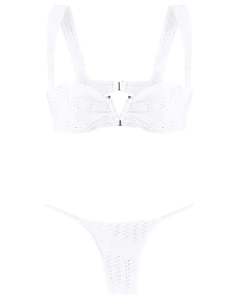 Amir Slama Gewebter Bikini - Weiß Weiß