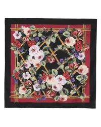 Dolce & Gabbana Seidenschal mit Blumen-Print Schwarz