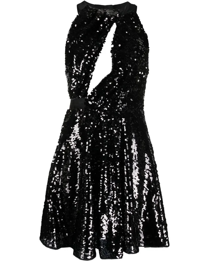 Pinko Ausgestelltes Kleid mit Pailletten - Schwarz Schwarz