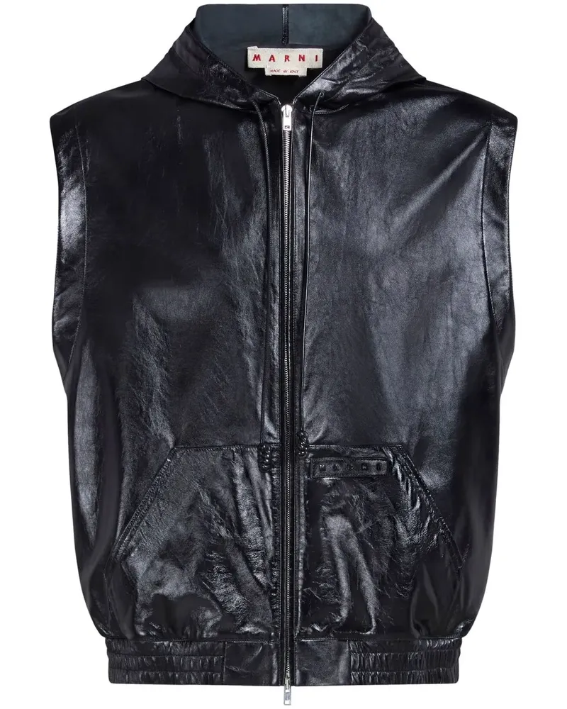 Marni Ärmellose Lederjacke - Schwarz Schwarz
