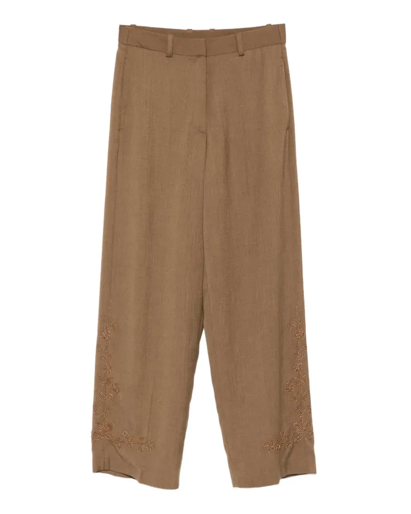 forte_forte Hose mit Perlenstickerei - Braun Braun