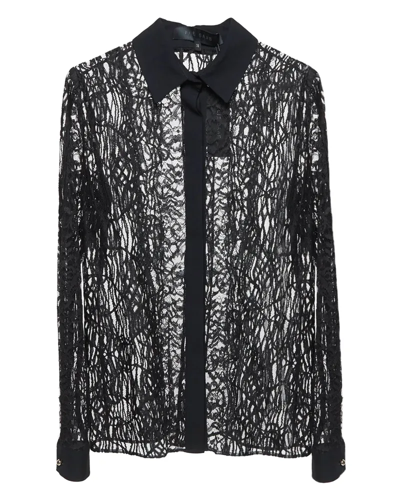 Elie Saab Hemd aus Spitze - Schwarz Schwarz